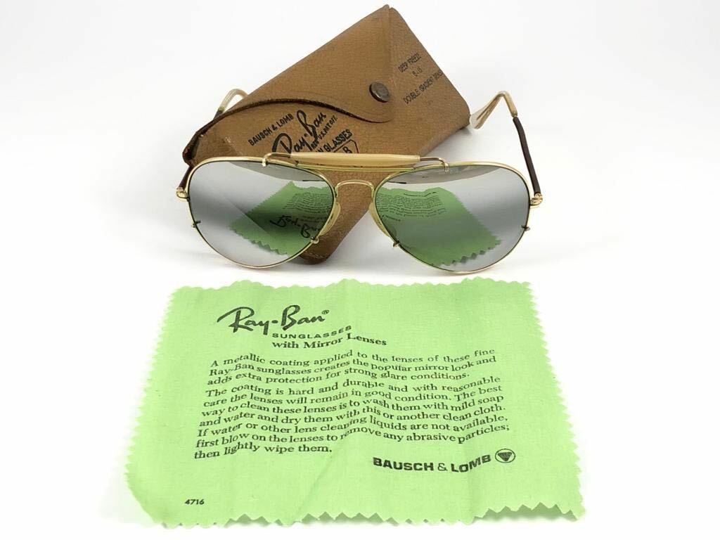 VINTAGE ULTRA RARE RAY BAN DEEP FREEZE DOUBLE MIRROR 12K GOLD B&L SUNGLASSES