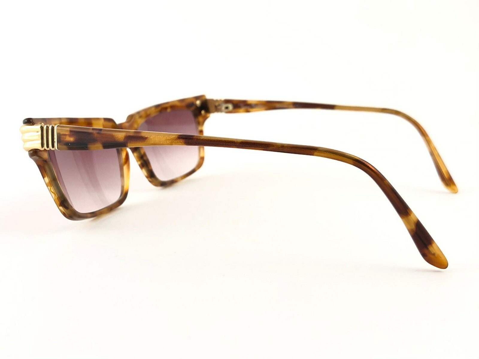 NEW VINTAGE THIERRY MUGLER TORTOISE  CAT EYE BROWN LENSES 1980'S SUNGLASSES