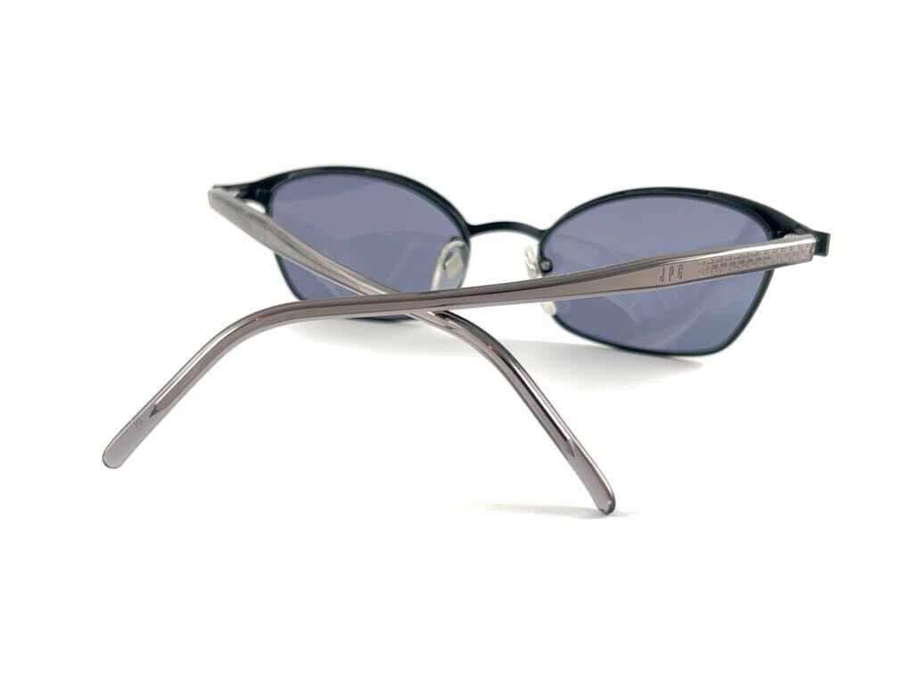NEW JEAN PAUL GAULTIER SILVER & BLUE CAT EYE  1990'S SUNGLASSES
