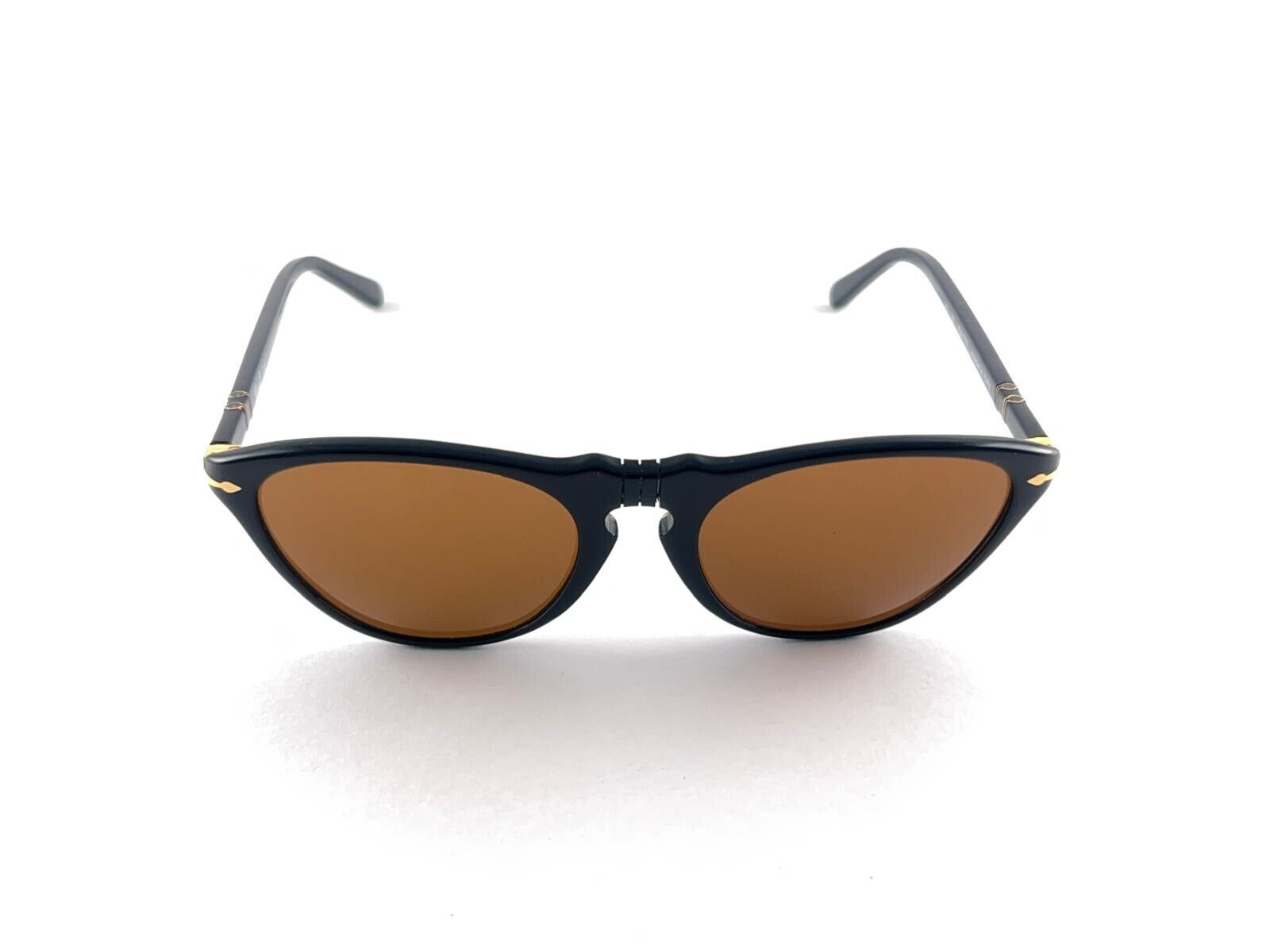 NEW VINTAGE PERSOL BY RATTI CAT EYE BLACK FRAME SUNGLASSES 1960'S MADE IN ITALY