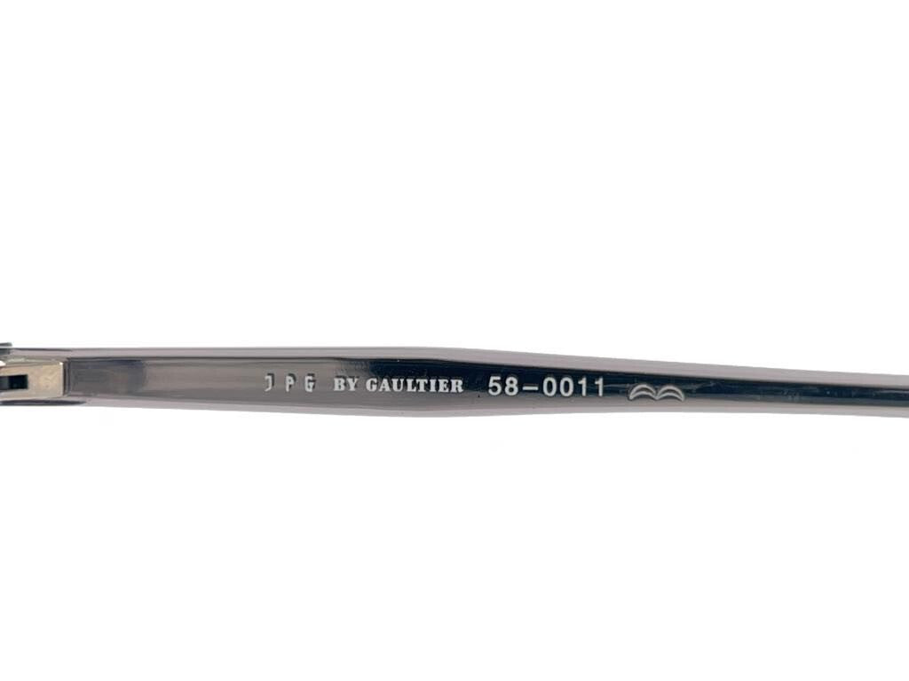 NEW JEAN PAUL GAULTIER SILVER & BLUE CAT EYE  1990'S SUNGLASSES