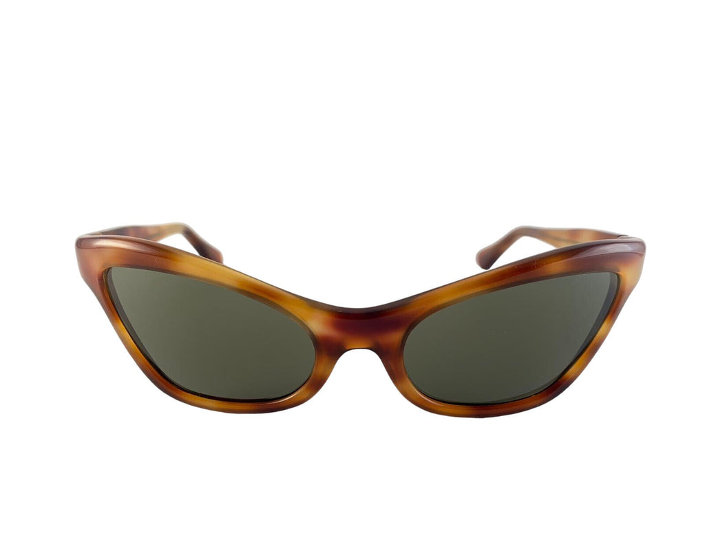 VINTAGE MIDCENTURY SUNTIMER CAT EYE TORTOISE SUNGLASSES 1960'S MADE IN FRANCE