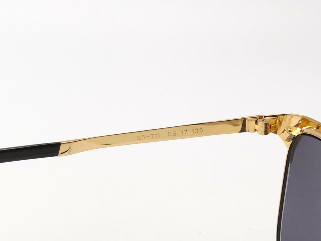 NEW VINTAGE THIERRY MUGLER GOLD CAT EYE BROWN LENSES 1980'S SUNGLASSES