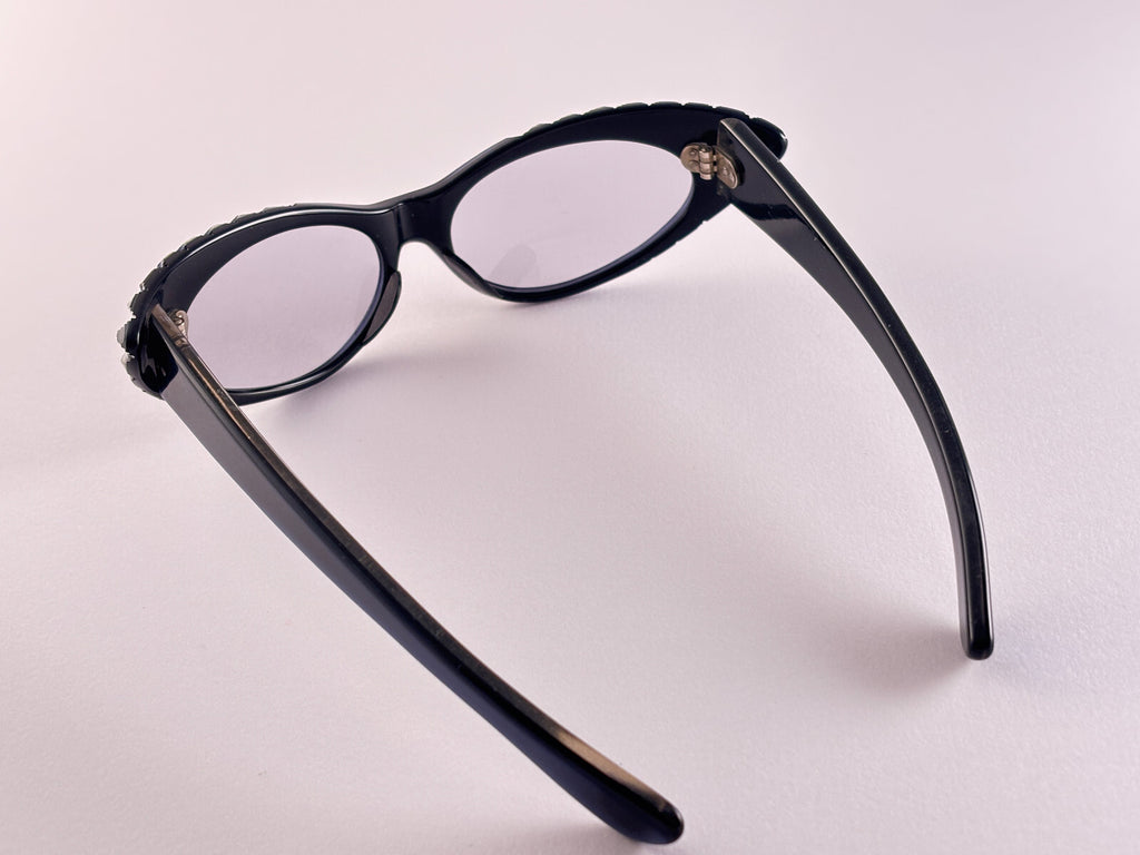 VINTAGE RARE CAT EYE BLUE  MIDCENTURY SUNGLASSES MADE IN FRANCE 1960'S