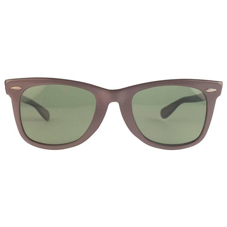 NEW RAY BAN WAYFARER 1960'S MID CENTURY PEARL GREY RB3 LENSES B&L USA SUNGLASSES