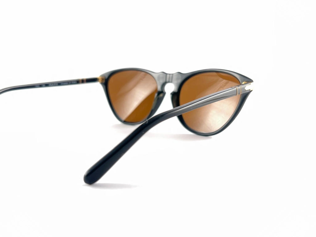 NEW VINTAGE PERSOL BY RATTI CAT EYE BLACK FRAME SUNGLASSES 1960'S MADE IN ITALY