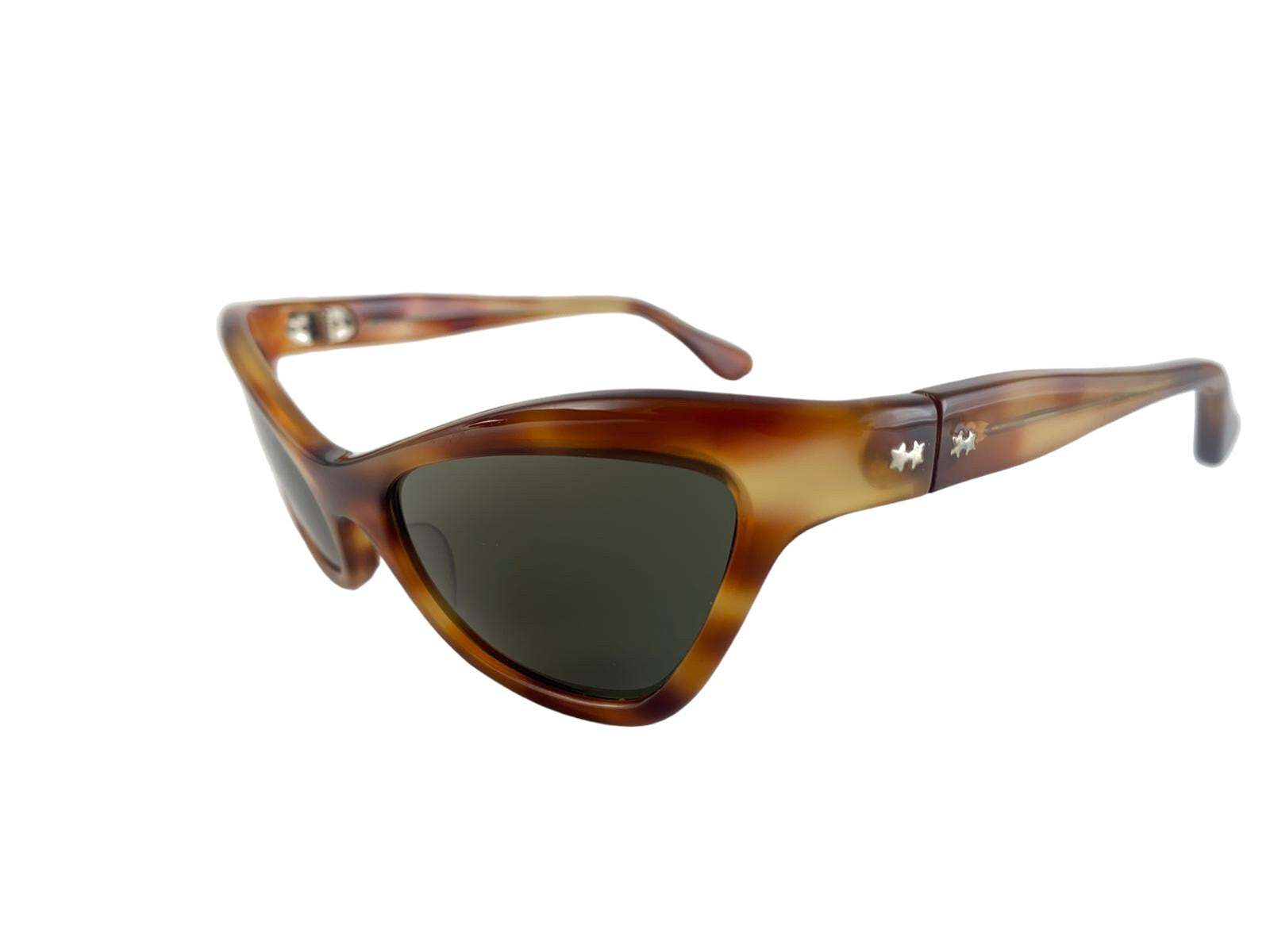 VINTAGE MIDCENTURY SUNTIMER CAT EYE TORTOISE SUNGLASSES 1960'S MADE IN FRANCE