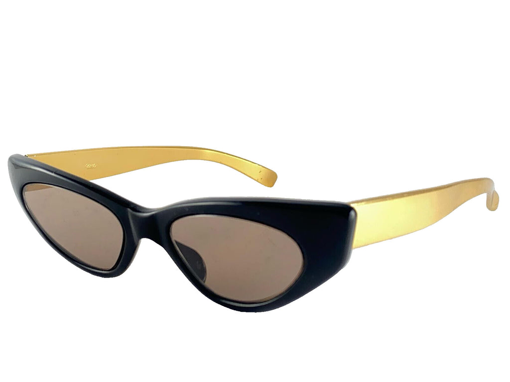 RARE VINTAGE OLIVER GOLDSMITH CAT EYE GOLD ERREBI SIDES 1970 SUNGLASSES