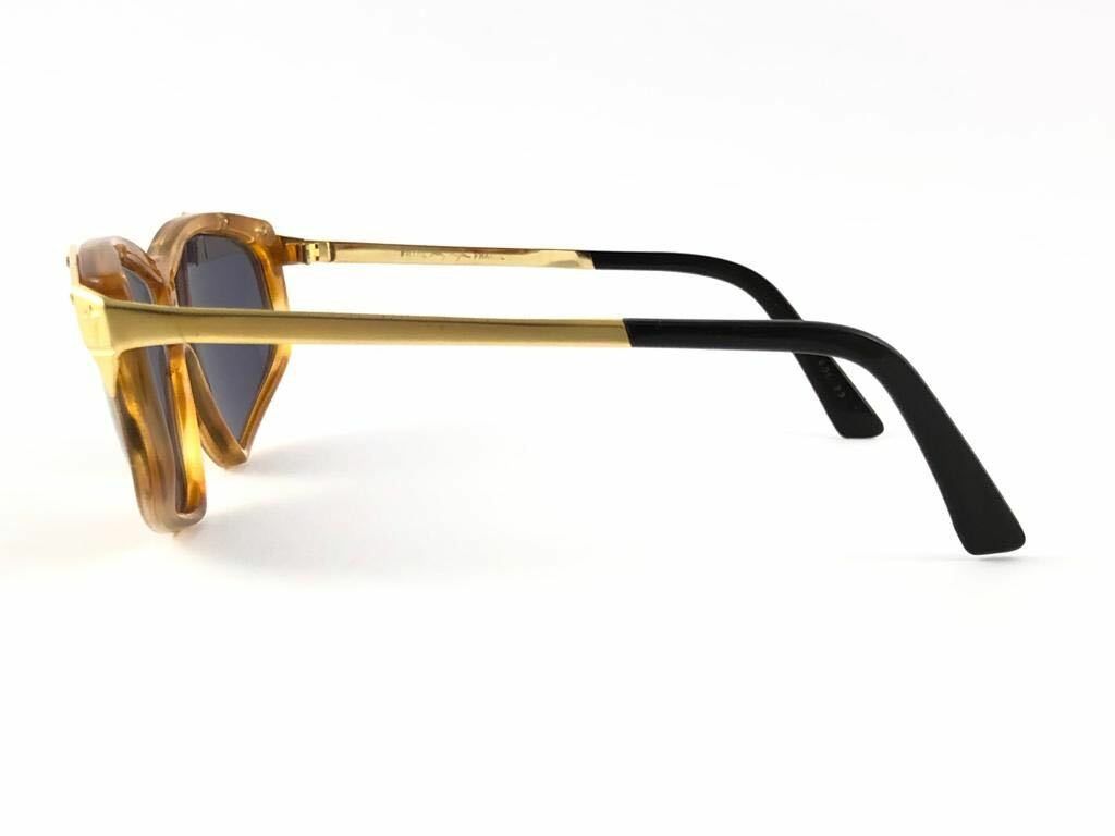 NEW VINTAGE THIERRY MUGLER 25 732 TORTOISE CAT EYE BROWN LENS 1980'S SUNGLASSES