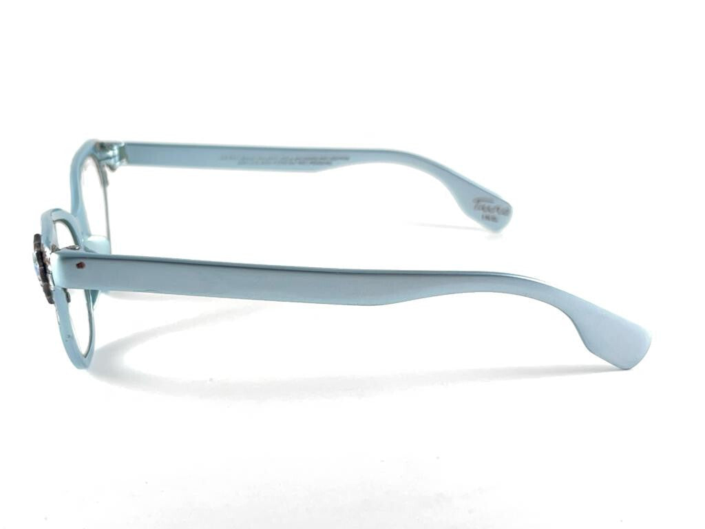 VINTAGE TURA CAT EYE SILVER BLUE FRAME RX 1960'S  SUNGLASSES