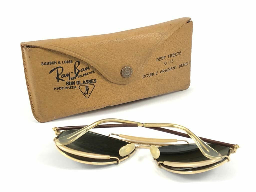 VINTAGE ULTRA RARE RAY BAN DEEP FREEZE DOUBLE MIRROR 12K GOLD B&L SUNGLASSES