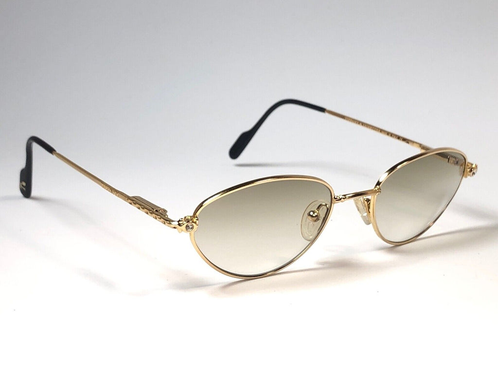 NEW VINTAGE TIFFANY T619 CAT EYE GOLD  PLATED 1980'S SUNGLASSES