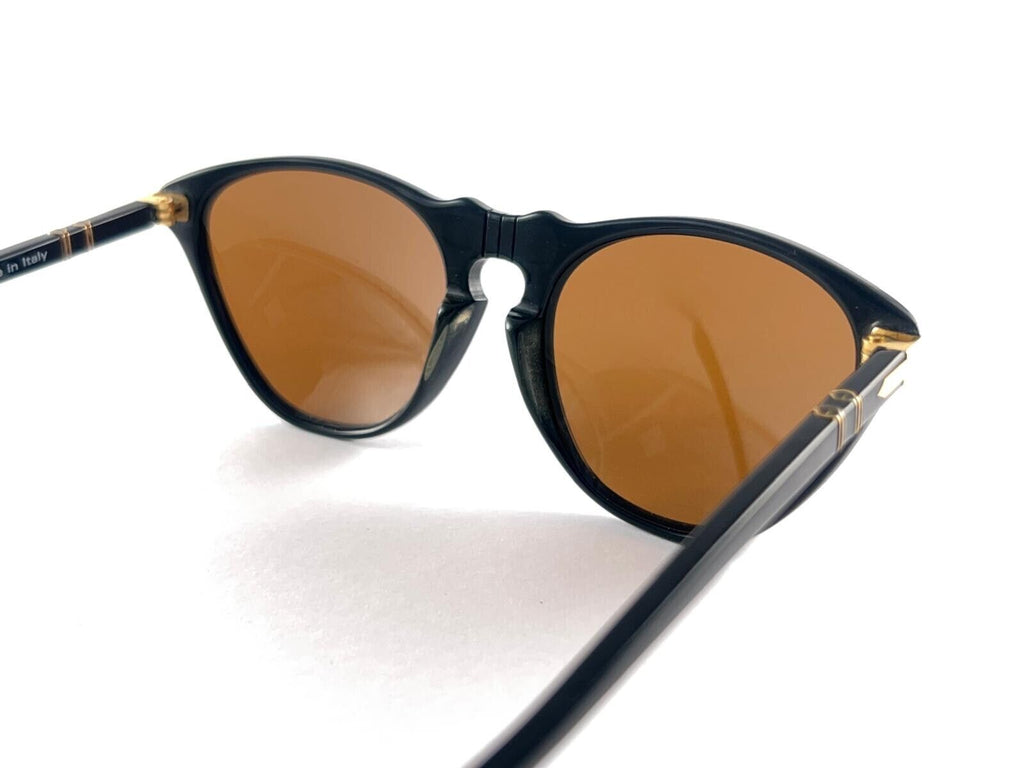 NEW VINTAGE PERSOL BY RATTI CAT EYE BLACK FRAME SUNGLASSES 1960'S MADE IN ITALY