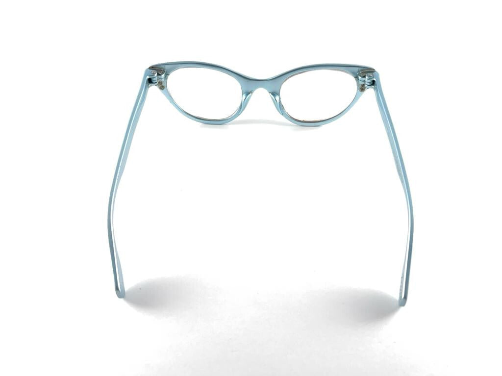 VINTAGE TURA CAT EYE SILVER BLUE FRAME RX 1960'S  SUNGLASSES