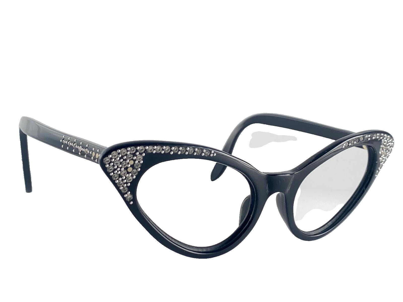 VINTAGE " PASCO " MIDCENTURY CAT EYE RHINESTONES SUNGLASSES 1950 MADE IN FRANCE