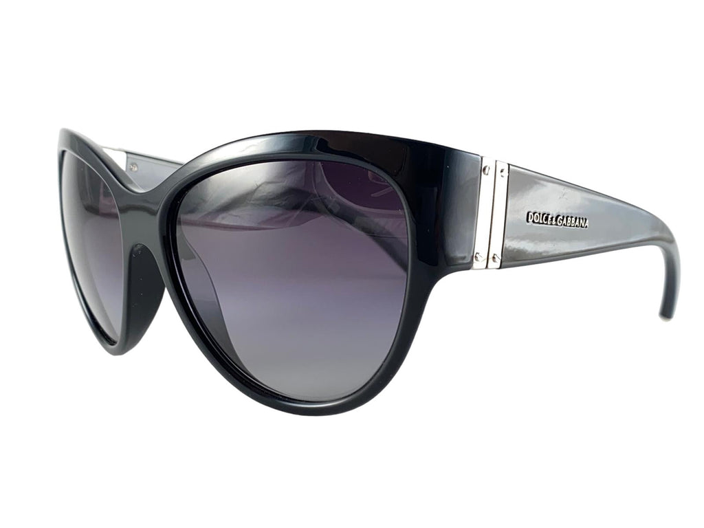 VINTAGE DOLCE & GABBANA DG 6059 CAT EYE BLACK FRAME SUNGLASSES ITALY Y2K