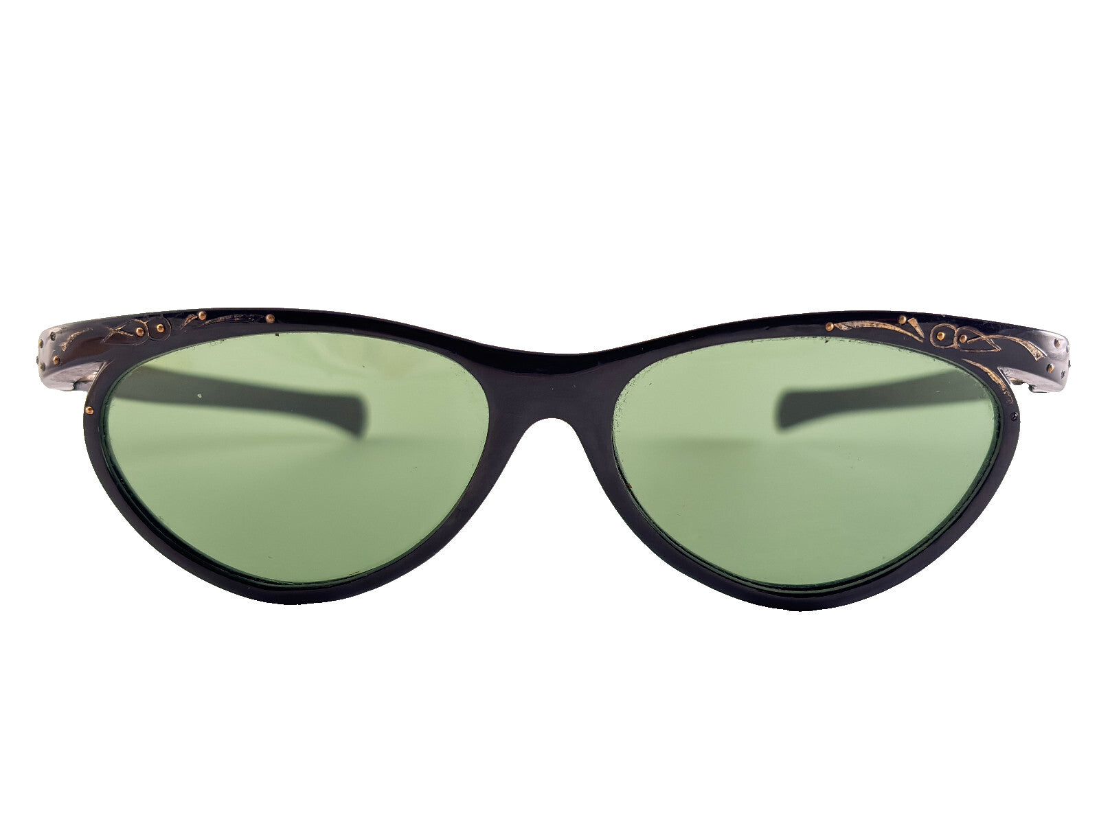 VINTAGE CAT EYE DELICATE ORNAMENTED SUNGLASSES MADE IN FRANCE