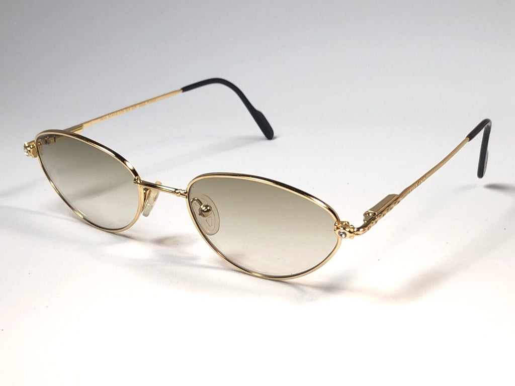 NEW VINTAGE TIFFANY T619 CAT EYE GOLD  PLATED 1980'S SUNGLASSES