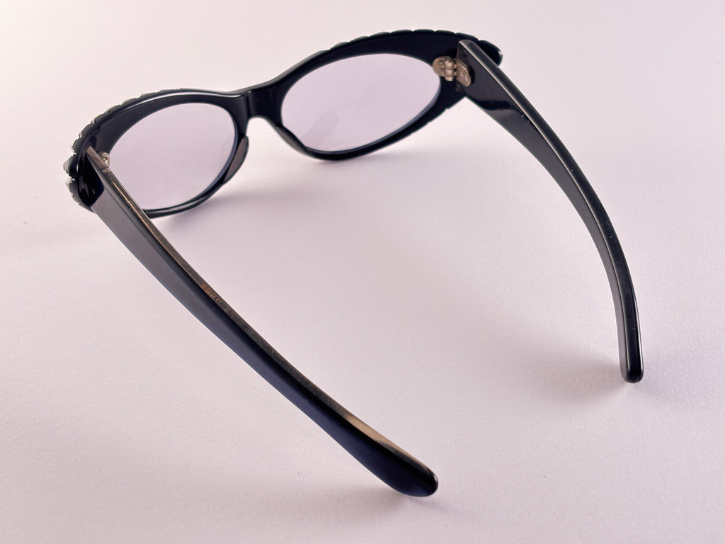 VINTAGE RARE CAT EYE BLUE  MIDCENTURY SUNGLASSES MADE IN FRANCE 1960'S