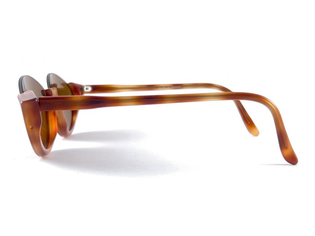 NEW VINTAGE MONTANA TORTOISE CAT EYE  FRAME GOLD LENSES 80'S FRANCE SUNGLASSES