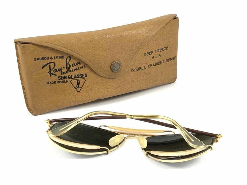 VINTAGE ULTRA RARE RAY BAN DEEP FREEZE DOUBLE MIRROR 12K GOLD B&L SUNGLASSES