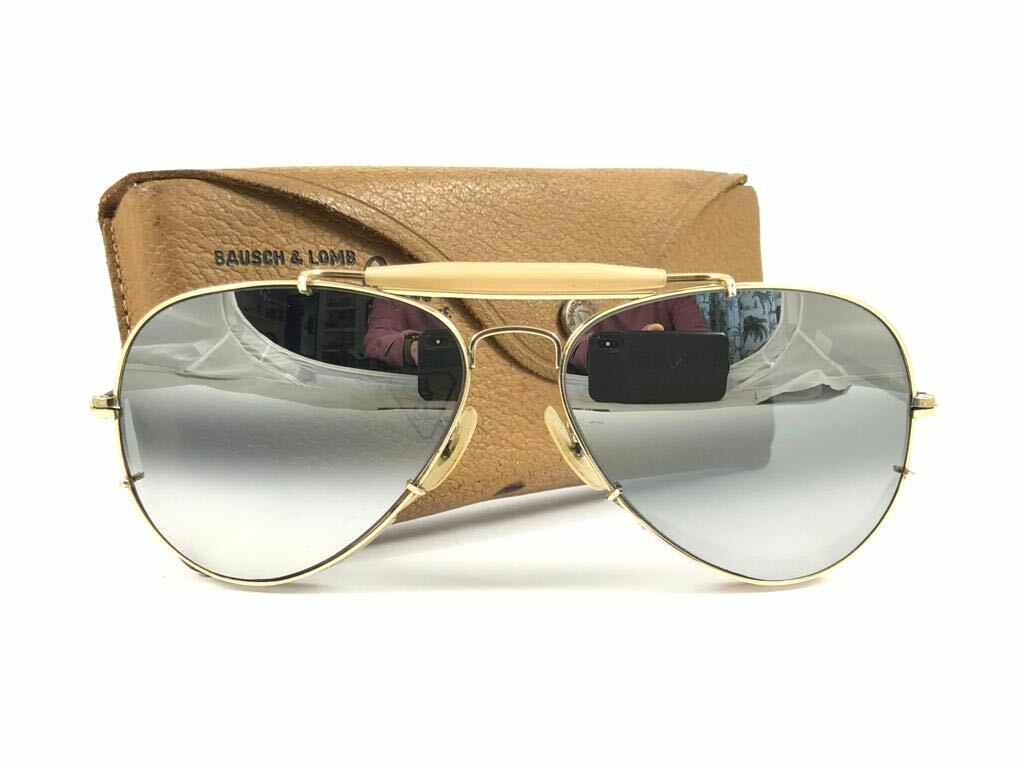 VINTAGE ULTRA RARE RAY BAN DEEP FREEZE DOUBLE MIRROR 12K GOLD B&L SUNGLASSES