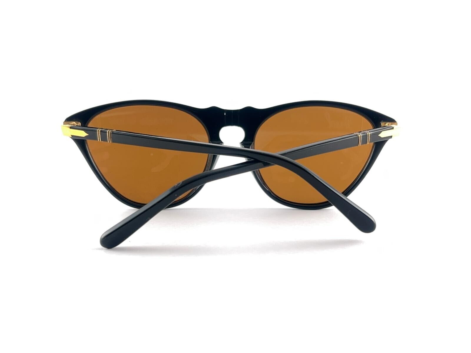 NEW VINTAGE PERSOL BY RATTI CAT EYE BLACK FRAME SUNGLASSES 1960'S MADE IN ITALY