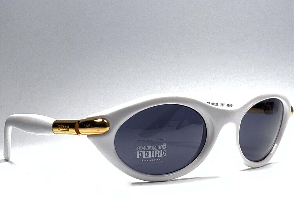 VINTAGE GIANFRANCO FERRE GFF 331 WHITE CAT EYE  MADE IN ITALY SUNGLASSES