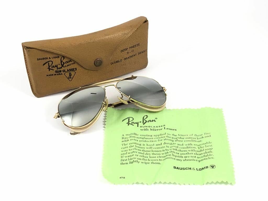 VINTAGE ULTRA RARE RAY BAN DEEP FREEZE DOUBLE MIRROR 12K GOLD B&L SUNGLASSES