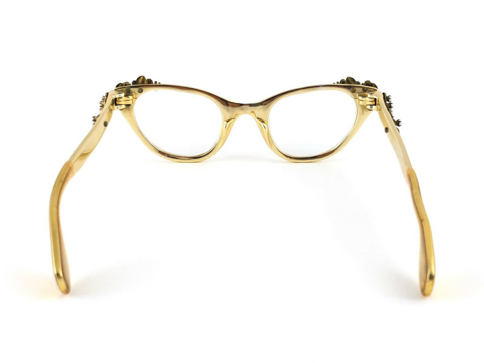 NEW VINTAGE TURA GOLD & PEARLS CAT EYE FRAME RX 1960'S  SUNGLASSES