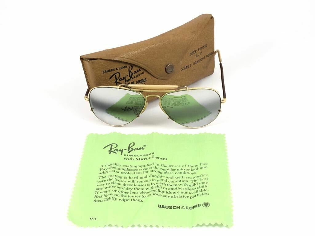 VINTAGE ULTRA RARE RAY BAN DEEP FREEZE DOUBLE MIRROR 12K GOLD B&L SUNGLASSES