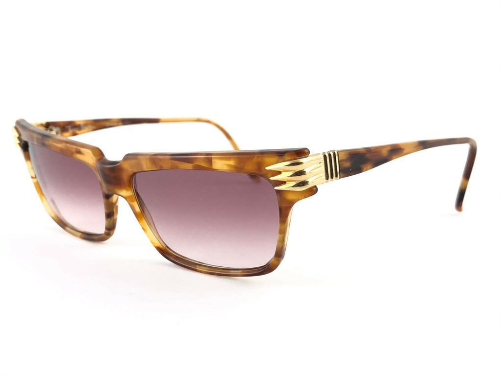 NEW VINTAGE THIERRY MUGLER TORTOISE  CAT EYE BROWN LENSES 1980'S SUNGLASSES