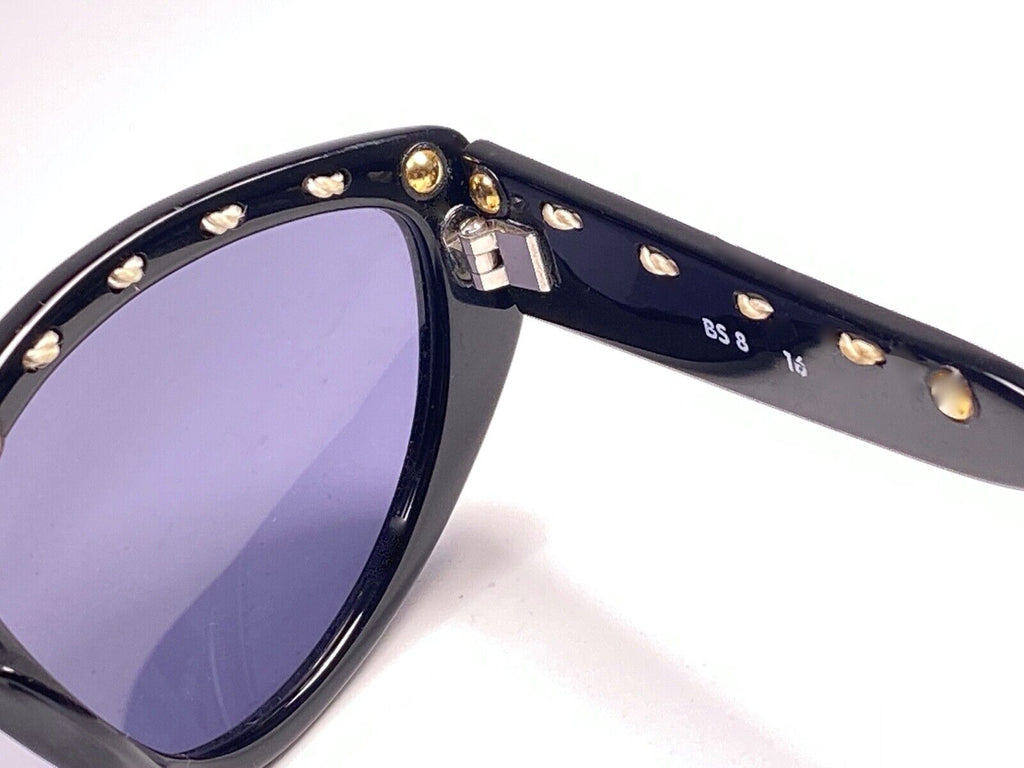VINTAGE BALENCIAGA BS8 BLACK CAT EYE GREY LENSES SUNGLASSES 1990'S