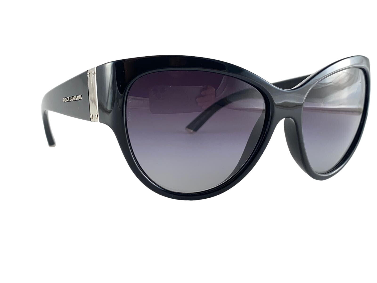 VINTAGE DOLCE & GABBANA DG 6059 CAT EYE BLACK FRAME SUNGLASSES ITALY Y2K