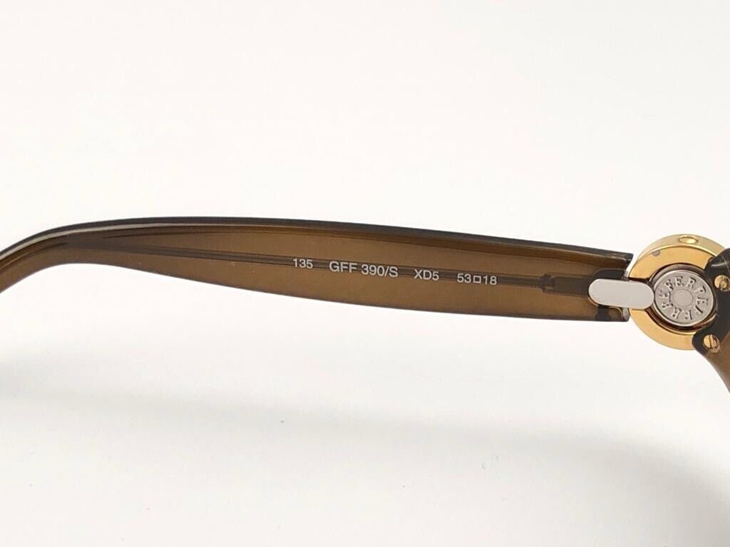 VINTAGE GIANFRANCO FERRE GFF 390 TORTOISE CAT EYE GREY SUNGLASSES ITALY 1990'S