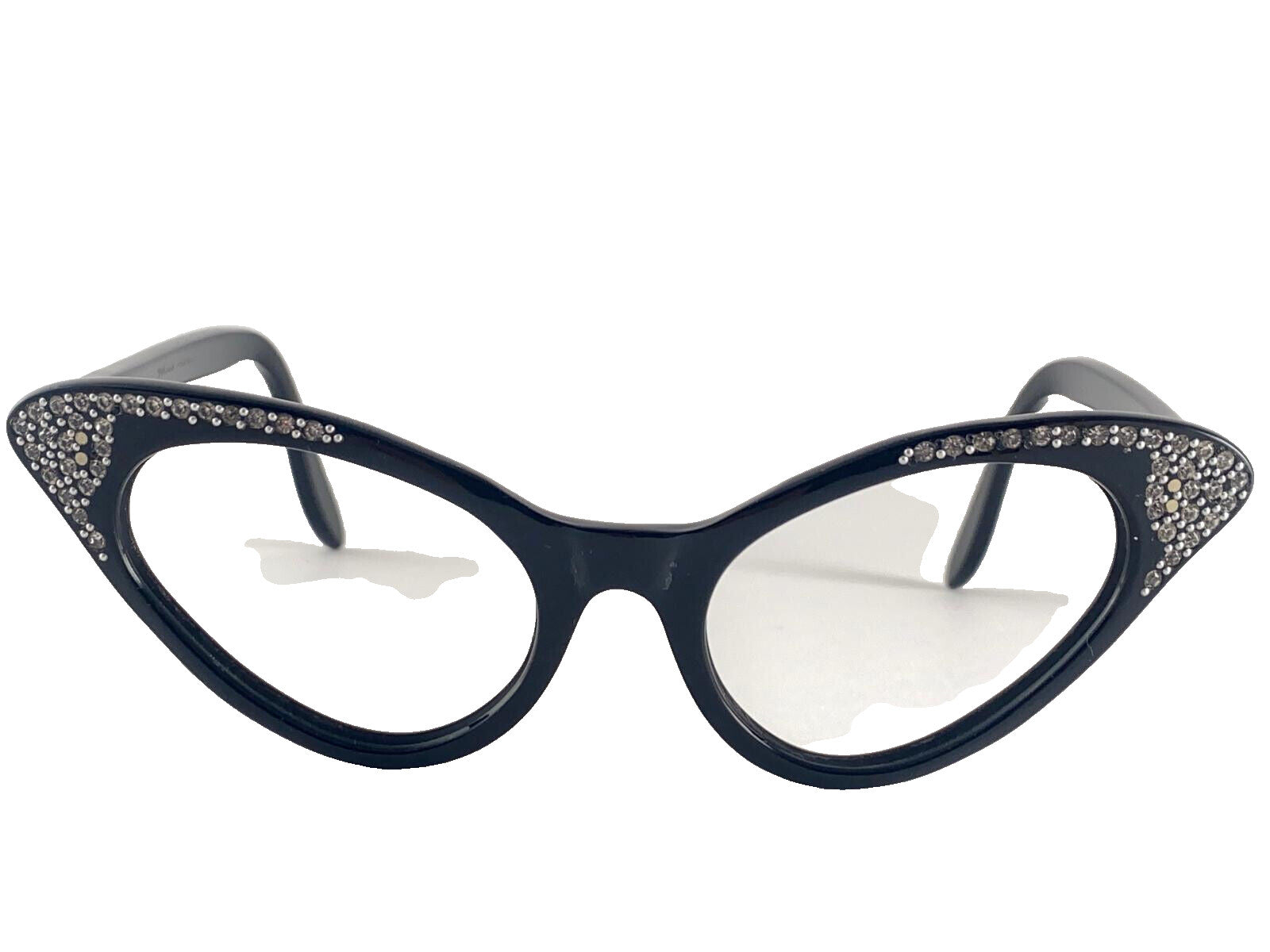 VINTAGE " PASCO " MIDCENTURY CAT EYE RHINESTONES SUNGLASSES 1950 MADE IN FRANCE