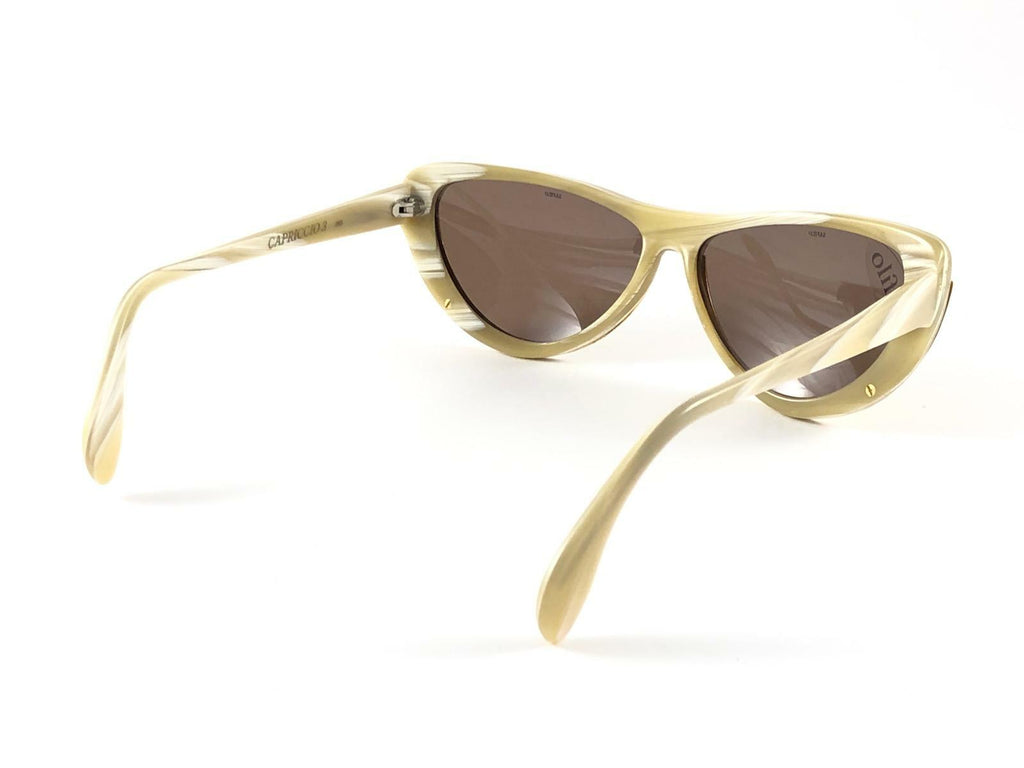 NEW VINTAGE SAFILO CAT EYE MARBLED CAPRICCIO 3 1980'S SUNGLASSES MADE IN ITALY