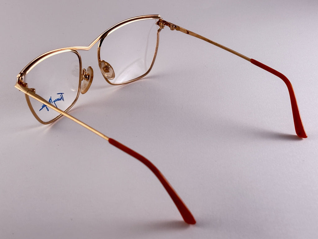 NEW VINTAGE THIERRY MUGLER CAT EYE 25813 GOLD 1980'S  SUNGLASSES