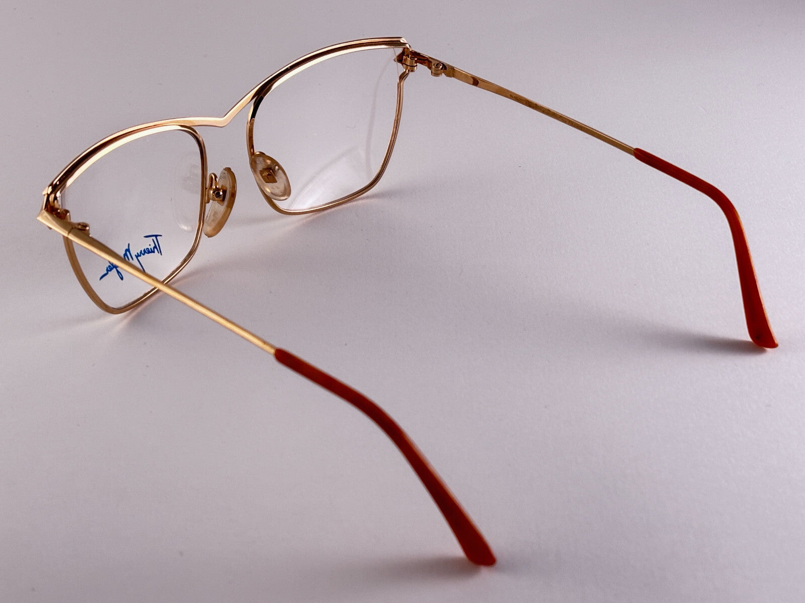 NEW VINTAGE THIERRY MUGLER CAT EYE 25813 GOLD 1980'S  SUNGLASSES