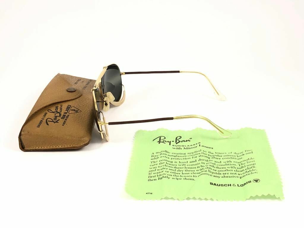 VINTAGE ULTRA RARE RAY BAN DEEP FREEZE DOUBLE MIRROR 12K GOLD B&L SUNGLASSES