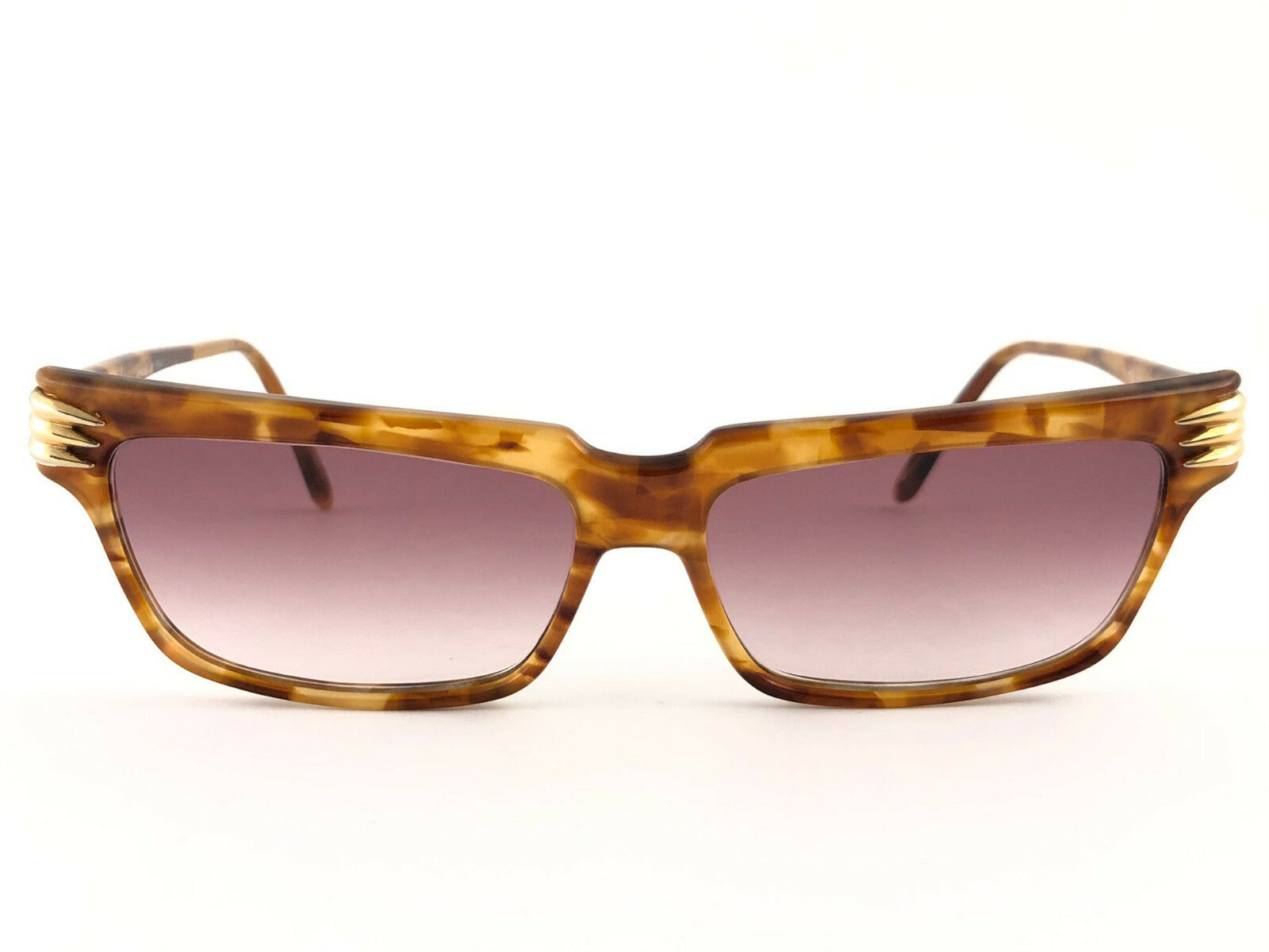 NEW VINTAGE THIERRY MUGLER TORTOISE  CAT EYE BROWN LENSES 1980'S SUNGLASSES